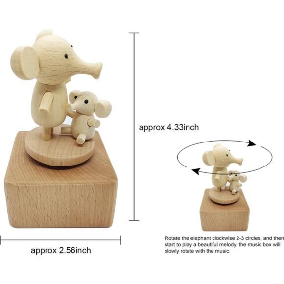 Cute Little Elephant Mini Music Box  |   Best Gift for Boy Girl Kids | Box Gift - Picture 3 of 6